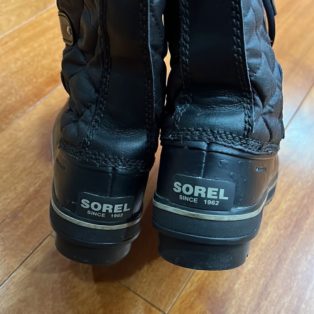 Sorel Tofino Snow‎ Boots Womens Black Quilted Faux Fur Waterproof LL1846-011 6 - Picture 6 of 8